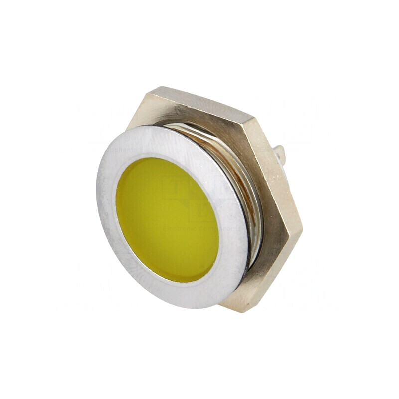 Lampă LED galbenă 24-28V DC Ø22mm IP67 metal | Electronic-mag.ro | Componente Electronice