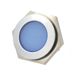 Lampă de control LED plată albastră IP67 Ø22mm 24-28VDC | Electronic-mag.ro | Componente Electronice