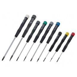 Kit Şurubelniţe Precizie Phillips şi Plată 9 Bucăţi | Electronic-mag.ro | Componente Electronice