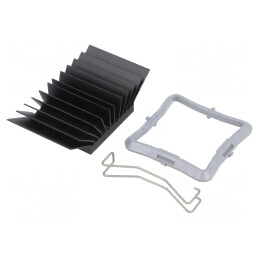 Radiator extrudat cu aripioare BGA negru 32,5mm x 32,5mm | Electronic-mag.ro | Componente Electronice