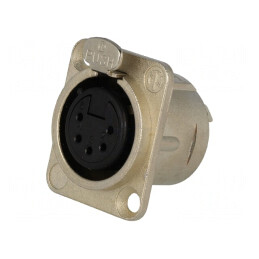 Soclu XLR Mamă 5 PIN pentru Montare pe Panou | Electronic-mag.ro | Componente Electronice