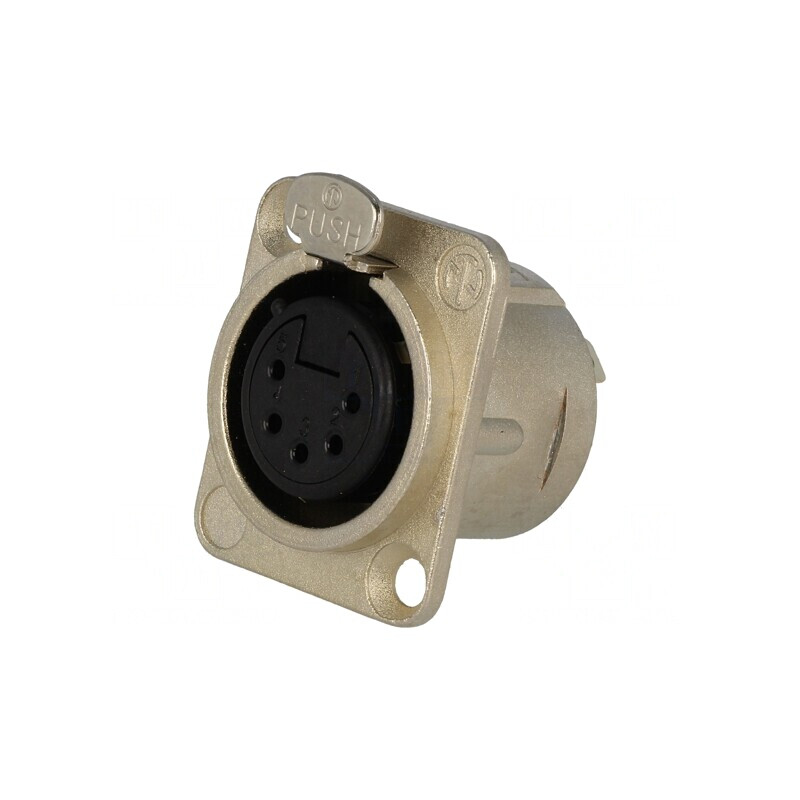 Soclu XLR Mamă 5 PIN pentru Montare pe Panou | Electronic-mag.ro | Componente Electronice