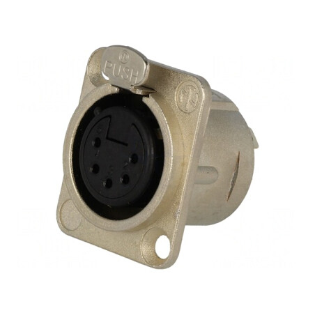 Soclu XLR Mamă 5 PIN pentru Montare pe Panou | Electronic-mag.ro | Componente Electronice