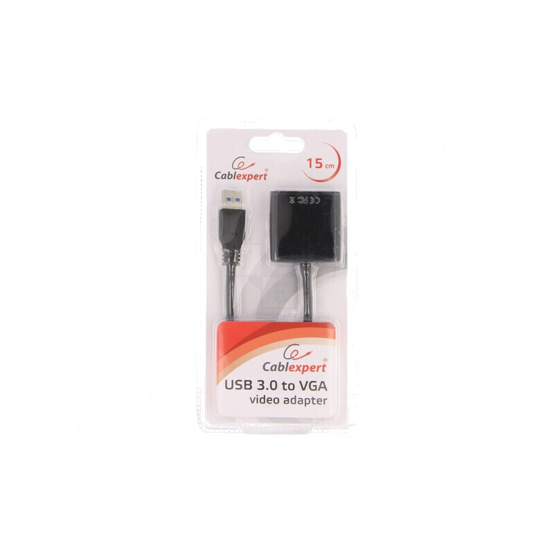 Adaptor USB 3.0 la D-Sub 15pin HD, 0,15m, Negru | Electronic-mag.ro | Componente Electronice