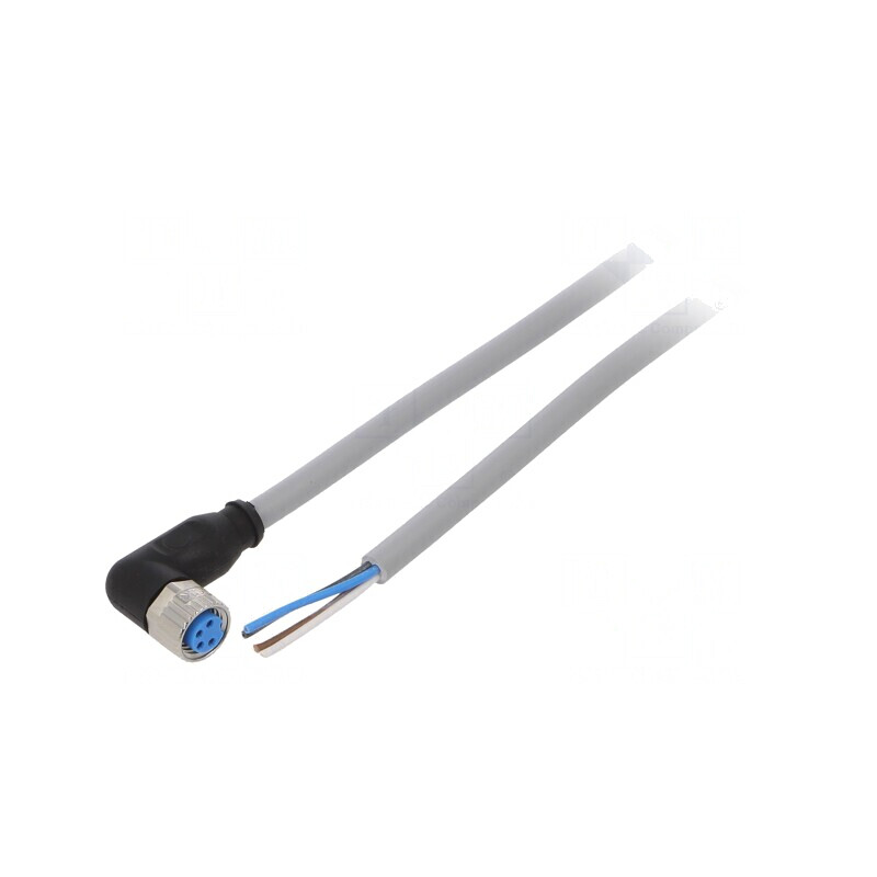 Cablu de conectare M8 unghi 2m IP67 60VAC 4A | Electronic-mag.ro | Componente Electronice