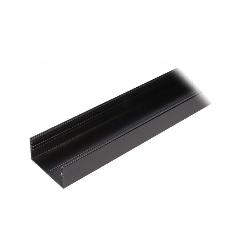 Profil aluminiu negru 1m pentru module LED de suprafață | Electronic-mag.ro | Componente Electronice