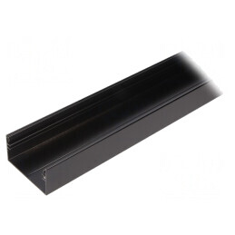 Profil aluminiu negru 1m pentru module LED de suprafață | Electronic-mag.ro | Componente Electronice