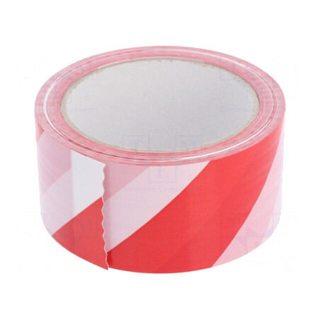 Bandă Avertizare Autoadezivă Albă-Roșie 33m x 50mm | Electronic-mag.ro | Componente Electronice