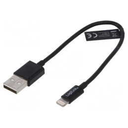 Cablu USB 2.0 Apple Lightning 0.18m Negru | Electronic-mag.ro | Componente Electronice