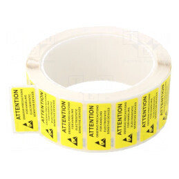 Etichetă Autoadezivă ESD 16x38mm 1000 Buc Galben-Negru | Electronic-mag.ro | Componente Electronice