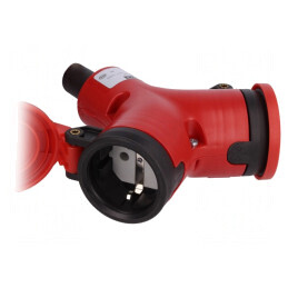 Conector Alimentare Spliter 2P IP44 Roșu 250V 16A | Electronic-mag.ro | Componente Electronice