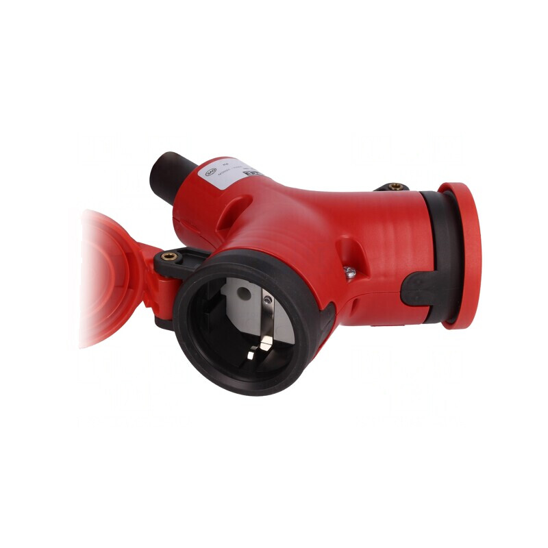 Conector Alimentare Spliter 2P IP44 Roșu 250V 16A | Electronic-mag.ro | Componente Electronice