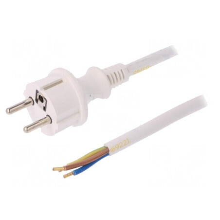 Cablu SCHUKO PVC Alb 5m 16A | Electronic-mag.ro | Componente Electronice