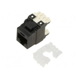 Soclu RJ45 Cat 6a 8p8c Negru | Electronic-mag.ro | Componente Electronice
