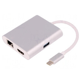 Adaptor USB 3.0/3.1 Nichelat 200mm Alb Argintiu