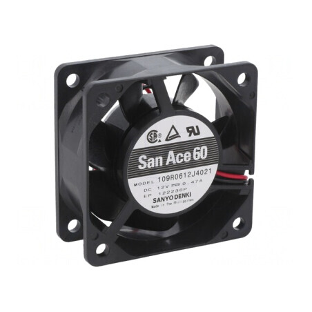 Ventilator axial DC 12V 60x60x25mm 63.6m3/h 44dBA cu bilă | Electronic-mag.ro | Componente Electronice