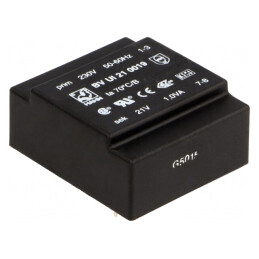 Transformator Încapsulat 1VA 230V 21V 47mA PCB | Electronic-mag.ro | Componente Electronice