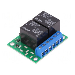 Modul: releu | Ch: 2 | 12VDC | max.250VAC | 10A | Uîntrerup: max.125VDC | 2-CH SPDT RELAY CARRIER WITH 12VDC RELAY