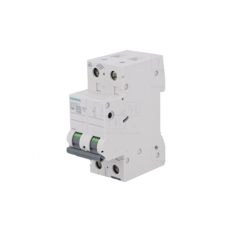 Întrerupător de supracurent 20A 400VAC 2P C | Electronic-mag.ro | Componente Electronice