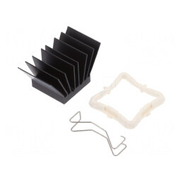Radiator extrudat cu aripioare BGA negru 21x21mm | Electronic-mag.ro | Componente Electronice