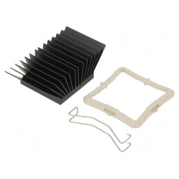 Radiator Extrudat cu Aripioare BGA Negru 35mm x 35mm | Electronic-mag.ro | Componente Electronice