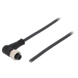 Cablu de conectare M12 4 pini unghi 5m 250VAC 4A PUR | Electronic-mag.ro | Componente Electronice