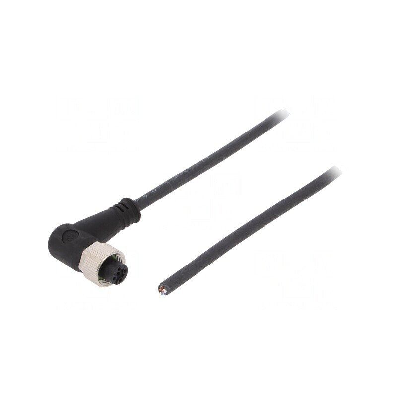 Cablu de conectare M12 4 pini unghi 5m 250VAC 4A PUR | Electronic-mag.ro | Componente Electronice