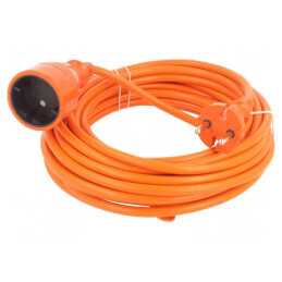 Prelungitor Alimentare 10m Portocaliu PVC 2x1,5mm2 | Electronic-mag.ro | Componente Electronice