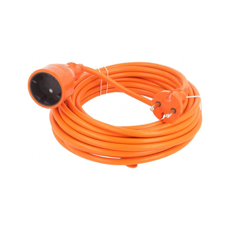 Prelungitor Alimentare 10m Portocaliu PVC 2x1,5mm2 | Electronic-mag.ro | Componente Electronice
