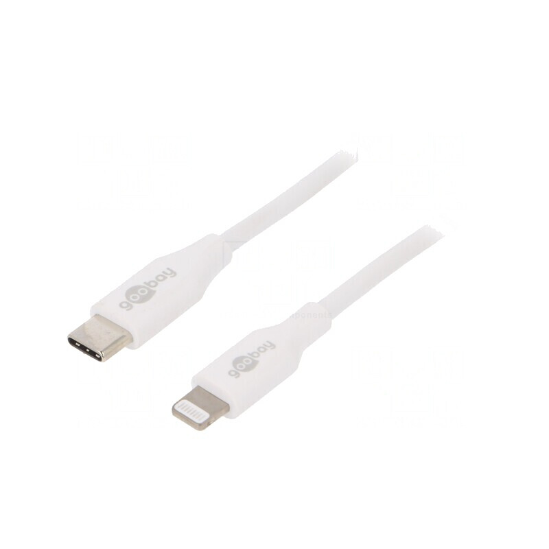 Cablu USB 2.0 Apple Lightning la USB-C 0.5m Alb 87W | Electronic-mag.ro | Componente Electronice