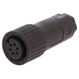 Conector circular IP67 mamă 6 pini argintat