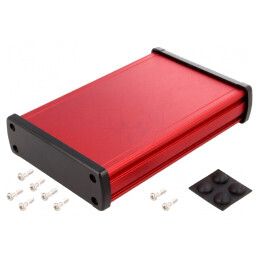 Carcasă Universală Aluminiu Roșu 113.7x169x35.2mm | Electronic-mag.ro | Componente Electronice