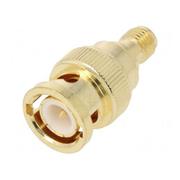 Adaptor BNC SMA Izolație PTFE 50Ω Aurit | Electronic-mag.ro | Componente Electronice