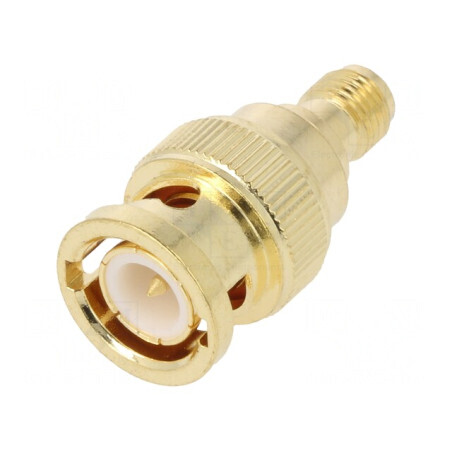 Adaptor BNC SMA Izolație PTFE 50Ω Aurit | Electronic-mag.ro | Componente Electronice