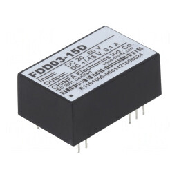 Convertor DC/DC 3W 20-60V la 15V/-15V | Electronic-mag.ro | Componente Electronice