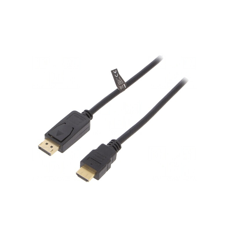 Cablu DisplayPort 1.2 la HDMI 2m Negru | Electronic-mag.ro | Componente Electronice