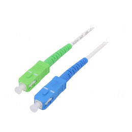 Patch cord fibră OS2 SC/APC-SC/UPC 1m alb 3mm LSZH | Electronic-mag.ro | Componente Electronice
