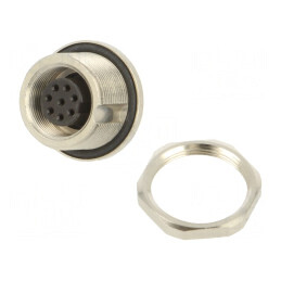 Conector M9 Mamă Aurit IP67 125V 8 PIN Drept | Electronic-mag.ro | Componente Electronice