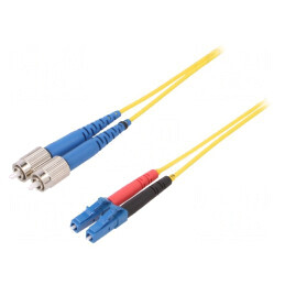 Patch cord cu fibră | FC/UPC,LC/UPC | 3m | Fibră Optică: 9/125um | G-FC-LC-S-003.0-DX-D-18-Y