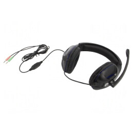 Căști cu Microfon Negru Mat 2m Jack 3.5mm 32Ω | Electronic-mag.ro | Componente Electronice