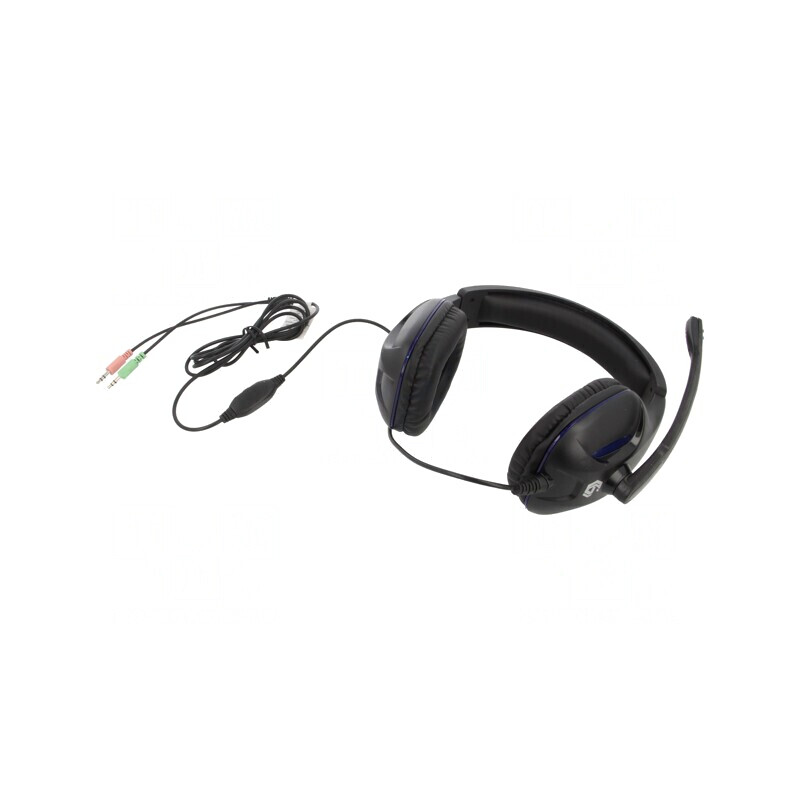 Căști cu Microfon Negru Mat 2m Jack 3.5mm 32Ω | Electronic-mag.ro | Componente Electronice