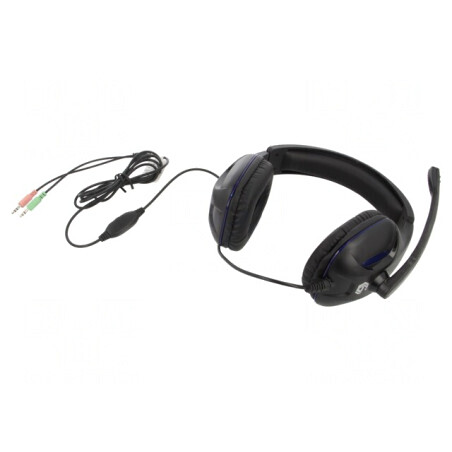 Căști cu Microfon Negru Mat 2m Jack 3.5mm 32Ω | Electronic-mag.ro | Componente Electronice