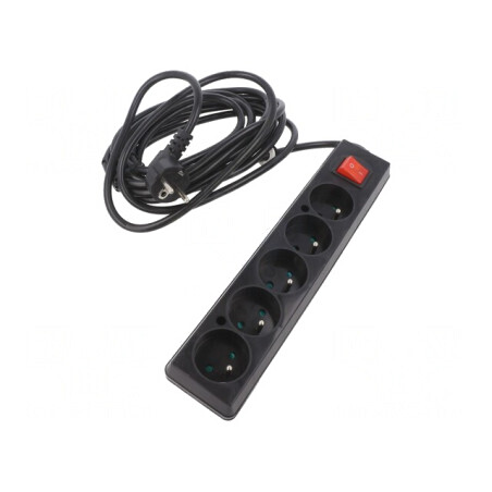 Prelungitor Negru 5 Prize 5m 16A | Electronic-mag.ro | Componente Electronice
