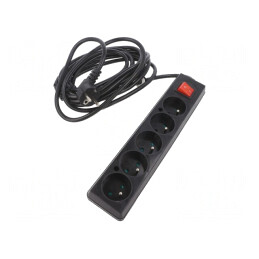 Prelungitor Negru 5 Prize 5m 16A | Electronic-mag.ro | Componente Electronice