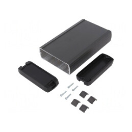 Carcasă aluminiu grafit 50x102x190mm | Electronic-mag.ro | Componente Electronice