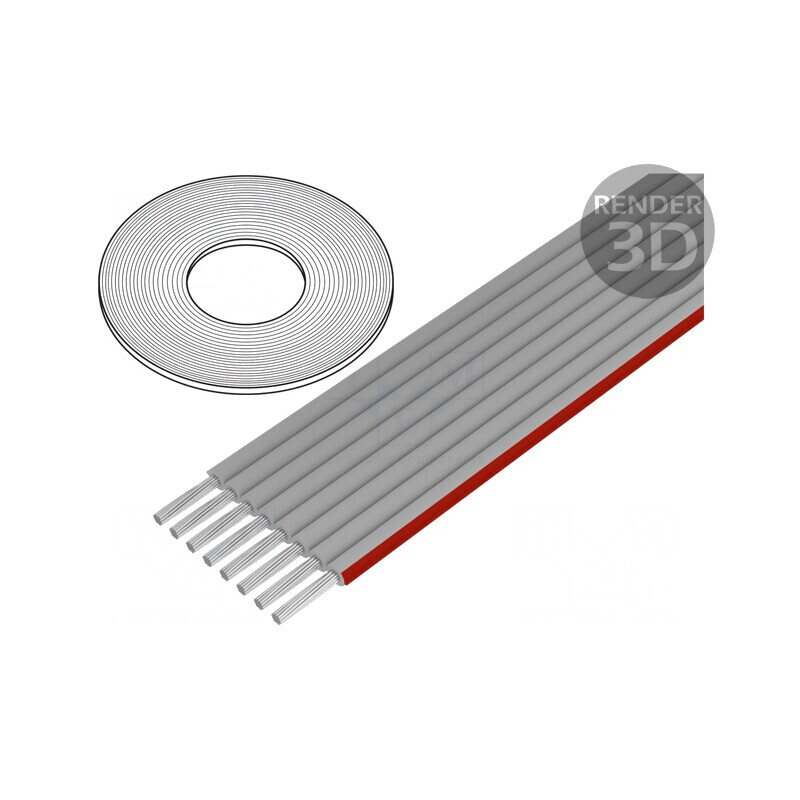 Cablu Bandă 1,27mm 8x28AWG PVC Neecranat | Electronic-mag.ro | Componente Electronice