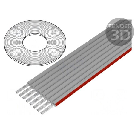 Cablu Bandă 1,27mm 8x28AWG PVC Neecranat | Electronic-mag.ro | Componente Electronice