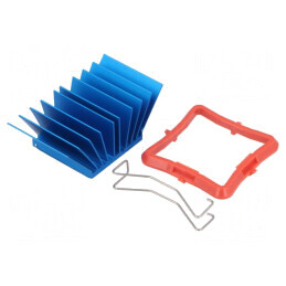 Radiator extrudat cu aripioare BGA albastru 27x27mm | Electronic-mag.ro | Componente Electronice