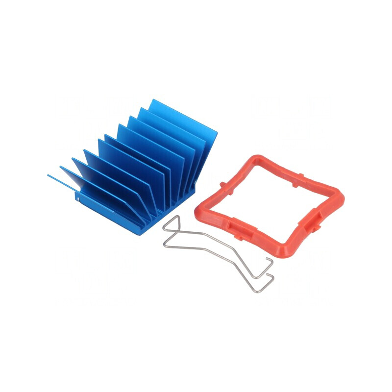 Radiator extrudat cu aripioare BGA albastru 27x27mm | Electronic-mag.ro | Componente Electronice