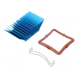 Radiator extrudat albastru cu aripioare BGA 37.5mm | Electronic-mag.ro | Componente Electronice